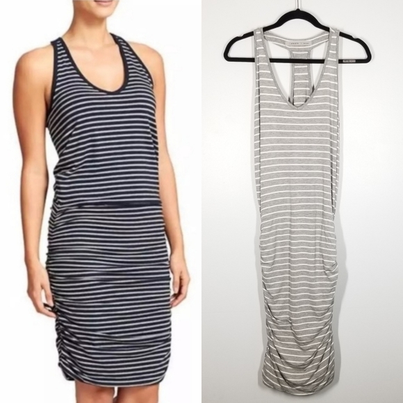 Athleta Dresses & Skirts - Athleta | Striped Ruched Sides Tank Dress